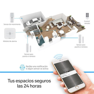 SISTEMA DE SEGURIDAD ALARMA STEREN WI-FI CON 3 SENSORES