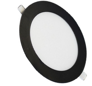 PANEL LED CIGLA 6W REDONDO DE INCRUSTAR COLOR NEGRO LUZ CALIDA