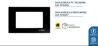 TAPA TV/TEL COLOR NEGRO UNITEC