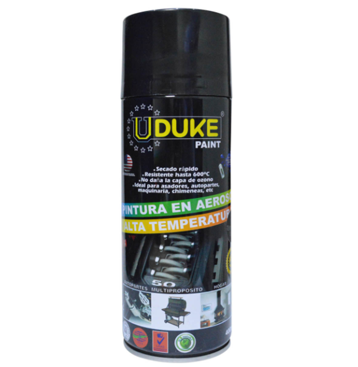 AEROSOL UDUKE NEGRO BRILLANTE ALTA TEMPERATURA 503